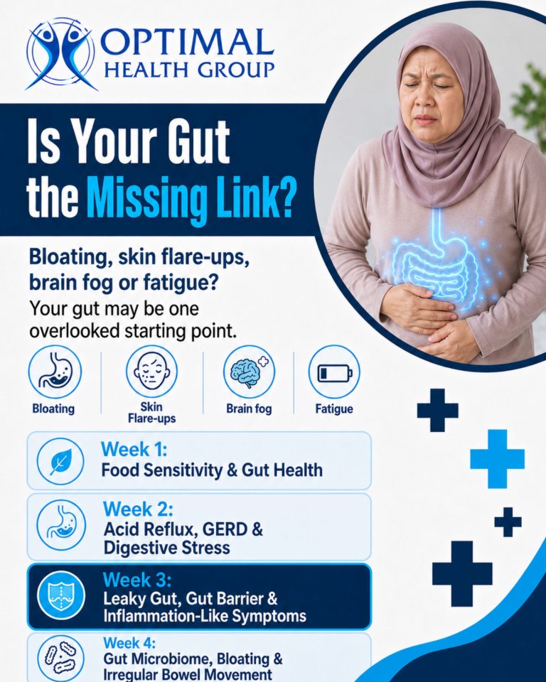 Woman experiencing stomach pain with her hands on her abdomen.