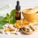 Image of herbal supplements and essential oils.